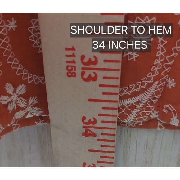 NWT Voy Paisley Colorblock Boho Cotton Tiered Dress~V-Neck/Puff Sleeves~SMALL - Picture 7 of 9